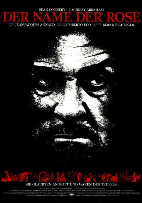 Bei dem Filmplakat handelt es sich um ein schwarz-weiß-Bild auf dem man eien sehr finster dreinblickenden Mann mit Bart sieht